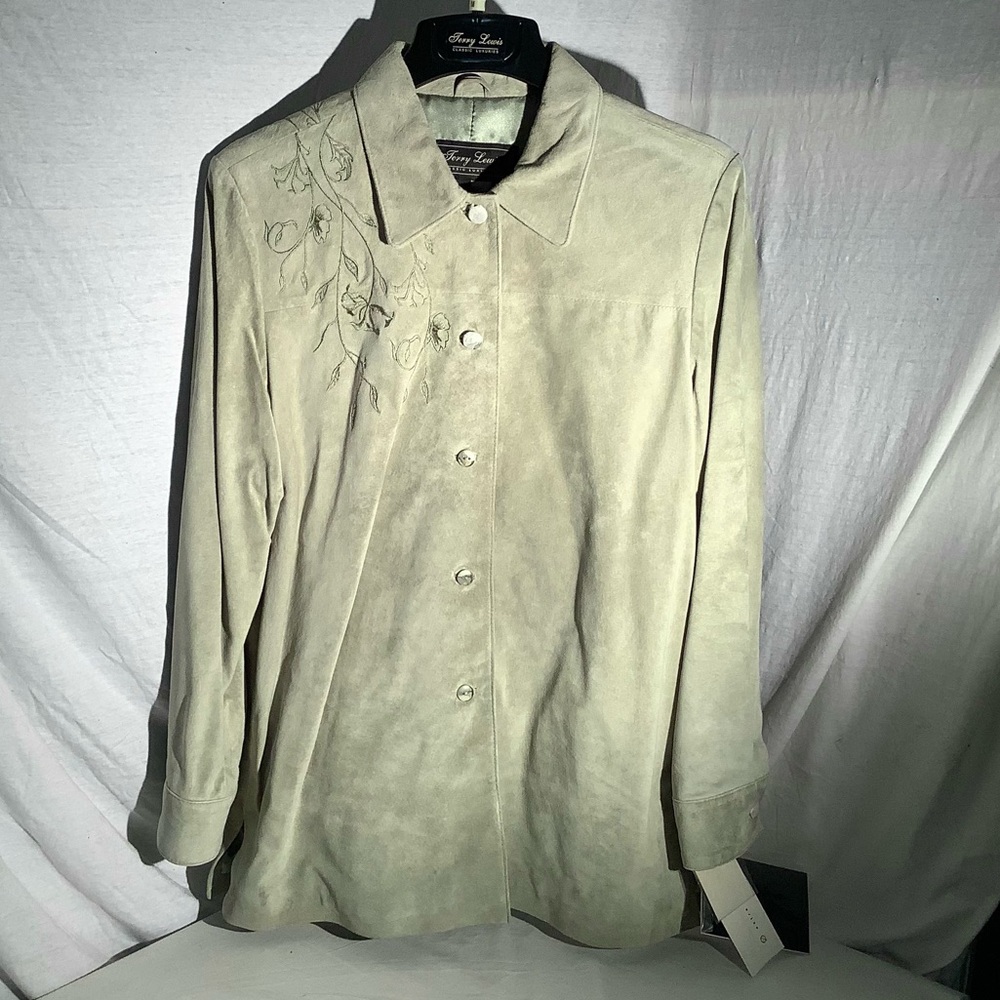 Terry Lewis genuine suede sea foam shirt